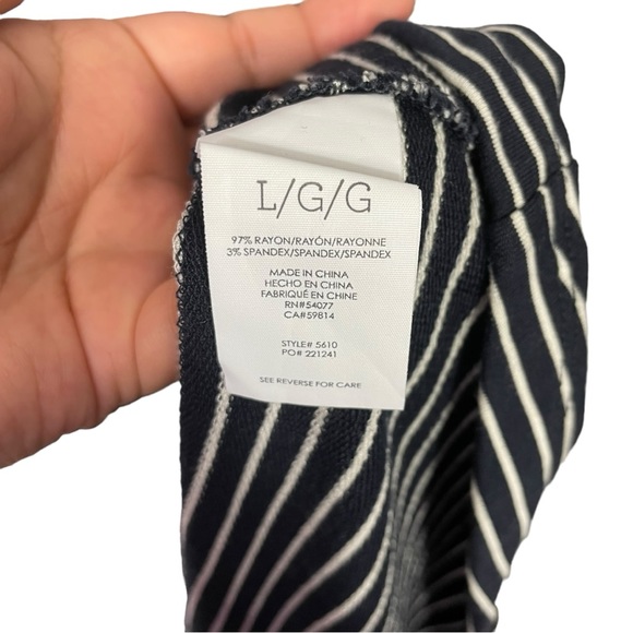 CAbi 5610 Launch Sleeveless Striped Blue White Midi Dress Size L - Picture 6 of 6